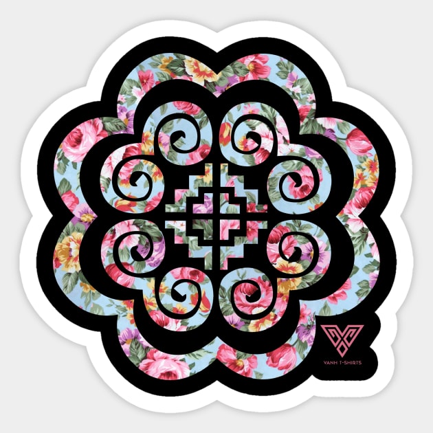 Hmong Floral Sticker by VANH